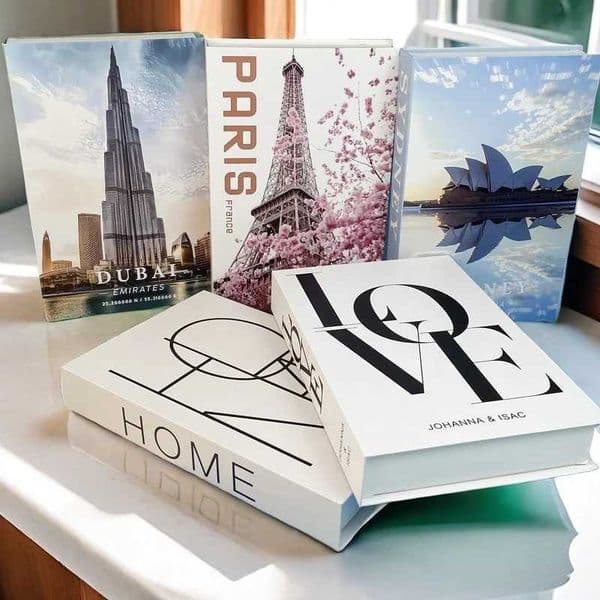 City Series Paris Decorative Books Open Luxury Fake Book Storage Box Home Decor New York Coffee Table Shelf Interior DecorationXJ241228