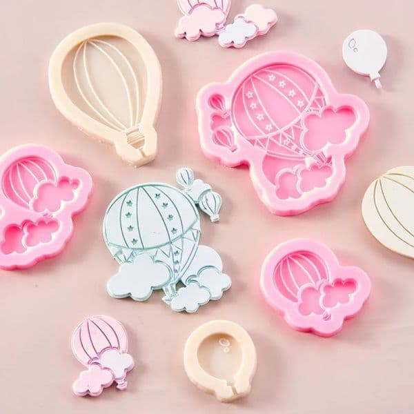 Hot Air Balloon Cloud Silicone Mold Kid Birthday Party Cake Mold Cute Fondant Cake Decor Chocolate Making Tool Clay Candle Mould
