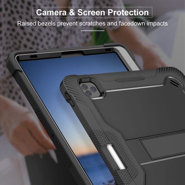 Hybrid Shockproof Rugged Tough Impact Armor Silicone PC Defender Stand For iPad Mini 5 6 10th 10.9 Pro Air 11 2024 10.2 Samsung Tab A7 A8 A9 Plus S9 S6 Lite T290 T220 T500 P610