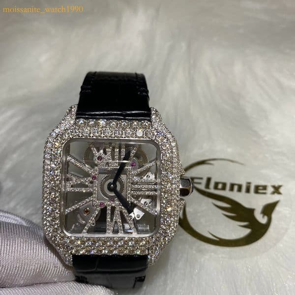 Customized Men's Brand Quartz Watch VVS Moissanite Handmade Watches