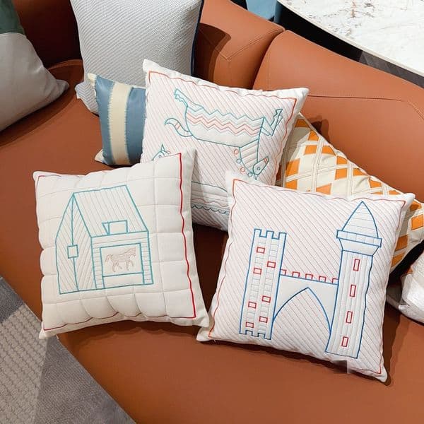2026 Cartoon Case European And American Cotton Applied-Cloth Quilted Home Sofa Cushion Office Car Pillow 12545 Free Shipping