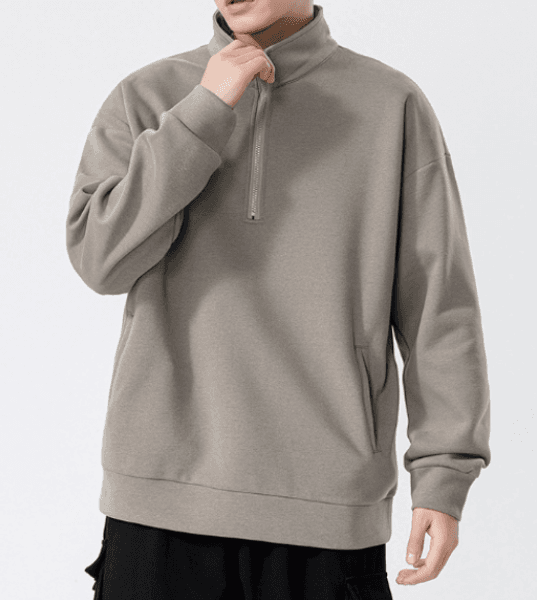 107 Turtleneck Sweatshirt for Men Autumn and Winter Thickened Loose Trendy Solid thumbnail 2
