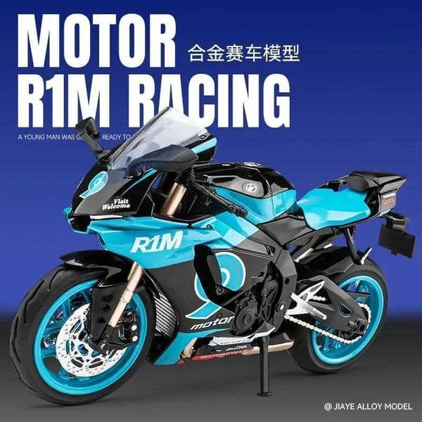1 12 Yamaha R1M Motorcycle Alloy Car Model Decoration Boy Gift W241231