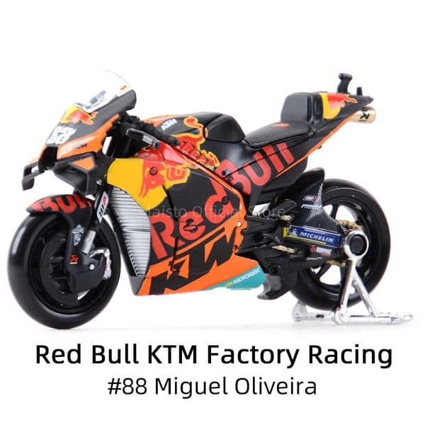Maisto 1 18 2021 GP Racing Red Bull KTM Factory Racing Die Casting Vehicle Collectable Motorcycle Model Toy W241231