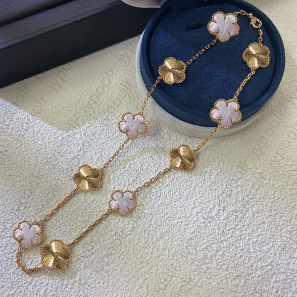 Clover 10flower Luxury Fashion Necklace Women's 18K Gold agate diamond Shell necklace designer Jewelry Gift for Women