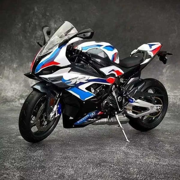 Plane 1/9 BMW slot car 1000Rr Alloy Racing Diecast Metal Street Sports Motorcycle Model Simulation With Lights Childrens Toy Gift Car Track