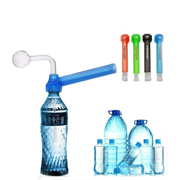 TOPPUFF Acrylic Bong Portable Screw-on Water Pipe Glass Hand Smoking Pipes Tobacco Hookah DIY Glass Oil Burner Bong
