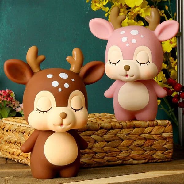 Cartoon Cute Deer Shape Piggy Bank Coin Storage Container Money Jar Coins Money Box Large Savings Box Valentine's Day Gifts
