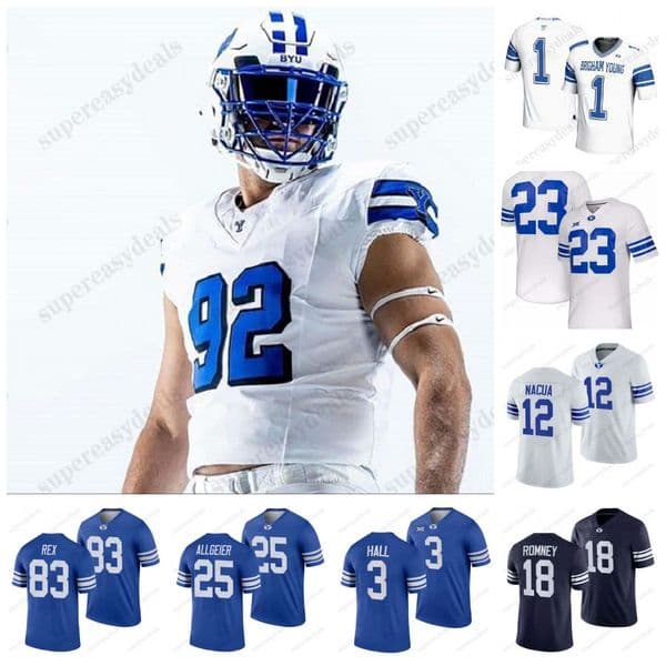 Allgeier BYU Cougars 2024-25 College Football Jersey 3 Jaren Hall 12 Puka Nacua 4 Lopini Katoa 5 Dax Milne 66 James Empey 31 Max Tooley 49 Payton Wilgar 12 Malik Moore