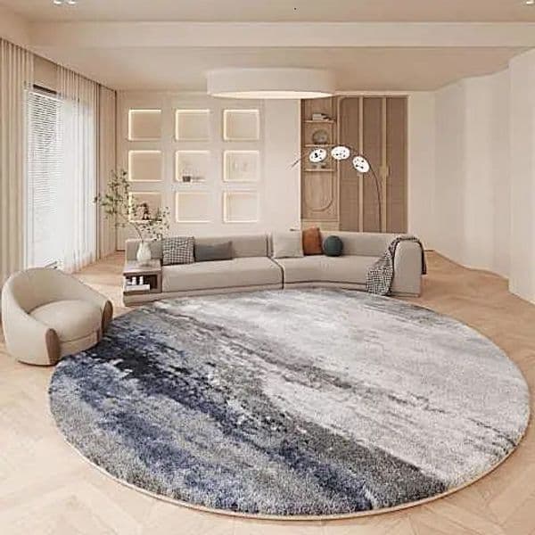 Designer carpet advanced wool texture round thickened short veet minimalist living room coffee table Wabi-Sabi modern simplicity M260207