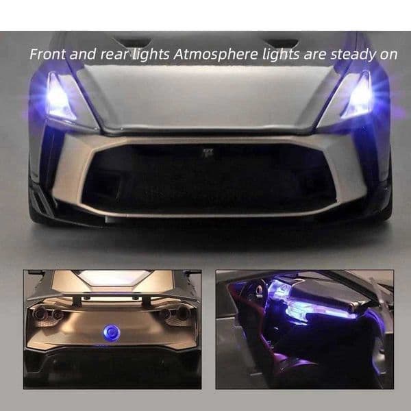 Plane Cars Nissan slot car GTR Toy Car Diecast Miniature Racing Model Doors Openable Sound Light Collection Gift For Boy Children Car Tr