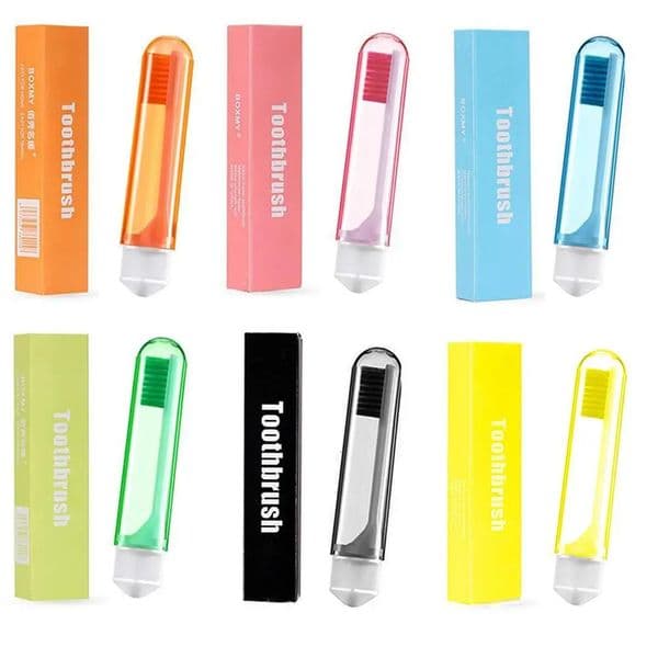 1 portable foldable toothbrush for travel ultra soft bristles foldable travel camping hiking outdoor easy to carry toothbrush 240702
