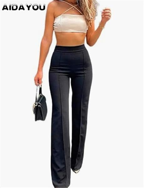 Women Flare Pants for Work Casual Bell Bottom High Waist Pants Businese Wide Leg Dess Pants Bootcut Office Tall Girl Stretchy 240702
