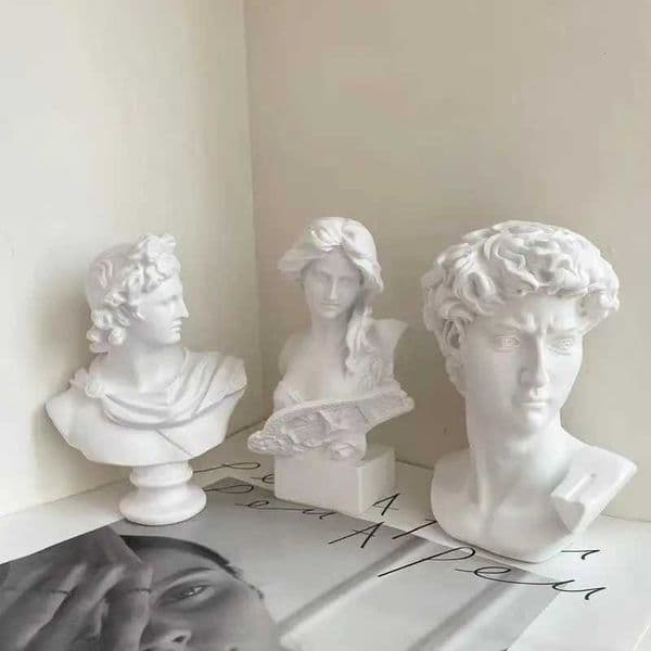 Other Home Decor ERMAKOVA 15cm David Statue Head Portraits Mini Gypsum Michelangelo Home Decoration Resin Art Craft Home Decor sculptureF2407