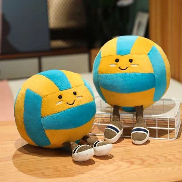 Plush Pillows Cushions Kawaii Simulated Volleyball Plush Toy Cute Volleyball Prop Pillow Family Childrens Soft Birthday Gift Room Decoration y240704