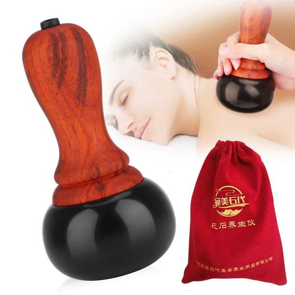 Stone Electric Guasha Massage Machine Natural Bianstone Guasha Scratching Neck and Relaxation Muscle Massage Skin Enhancement Care Spa Center 240704