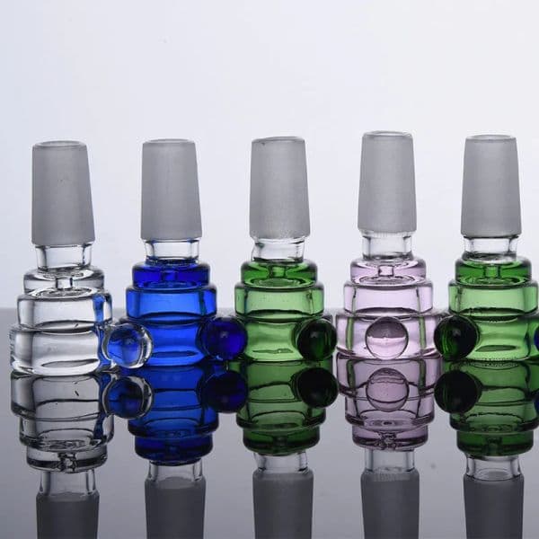 14mm 18mm glass bowl Male Joint Handle smoking Accessories Beautiful Slide bowls piece For Bongs Water Pipes LL