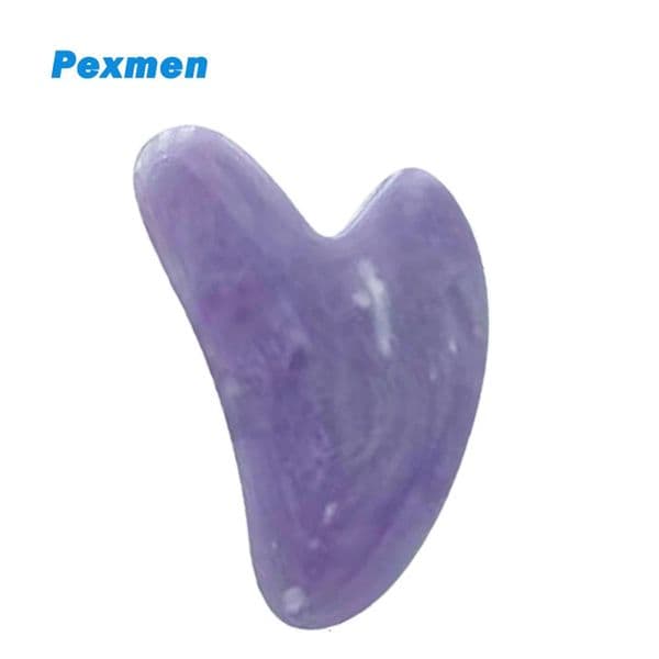 Pexmen Gua Sha tool quartz massage tool used for grasping and hydro treatment female heart-shaped melon sand stone 240704