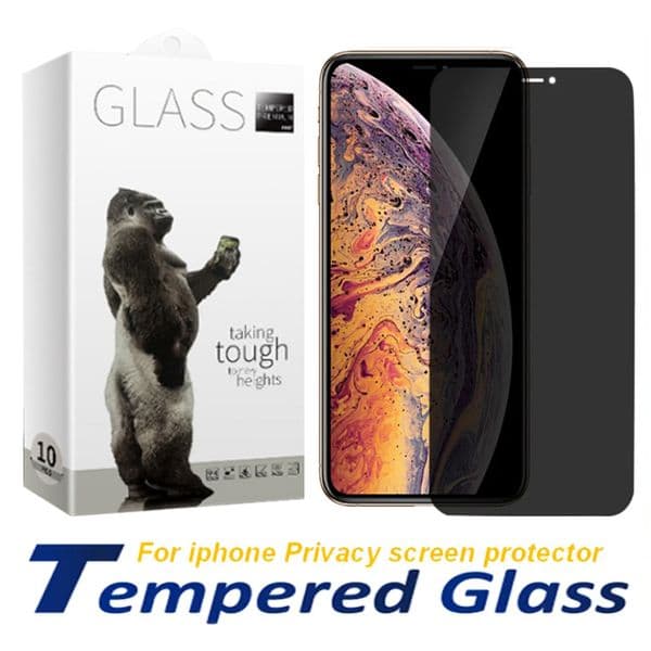 privacy screen protector tempered glass For iPhone 16 15 14 Pro Max 13 12 11 XR XS X 8 Plus 9H Screen Protector Wholesale front glass Anti glare with retail pacakge
