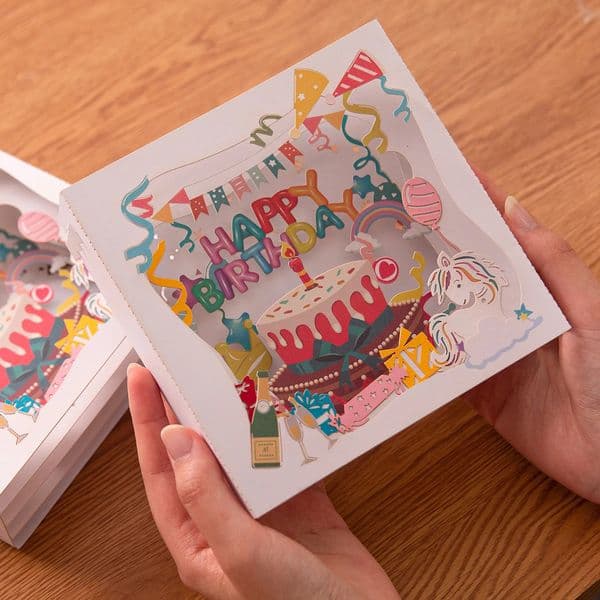 Birthday Gift Card Pop Up Greeting Cards for Kids Business Wife Husband Baby Shower 240704
