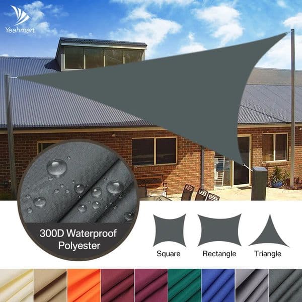 5/3.6/3/2M Triangle Shade Sail Waterproof Sunshade Sail Canopy 98%UV Block Awning with Free Rope for Garden Patio Pergola Gazebo 240705
