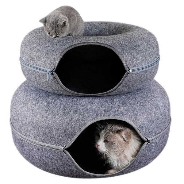 Cat Beds Furniture Donut Cat Bed Pet Cat Tunnel Interactive Game Toy Cat Bed Dual-use Indoor Toy Kitten Sports Equipment Cat Training Toy Cat HouseL2403