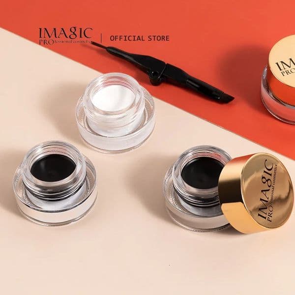 IMAGIC 3-Color Gel Eyeliner Waterproof Quick Dry Long-lasting EyeLiner Cream With Brush Professional Cosmetic BlackWhiteBlue 240709
