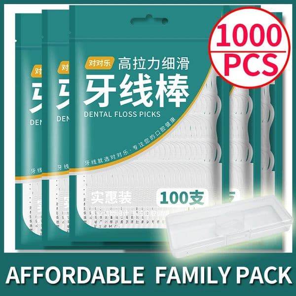1000Pcs Affordable Dental Floss Family Pack Flosser Picks Toothpicks Teeth Stick Barreled Interdental Brush For Teeth Care 240708