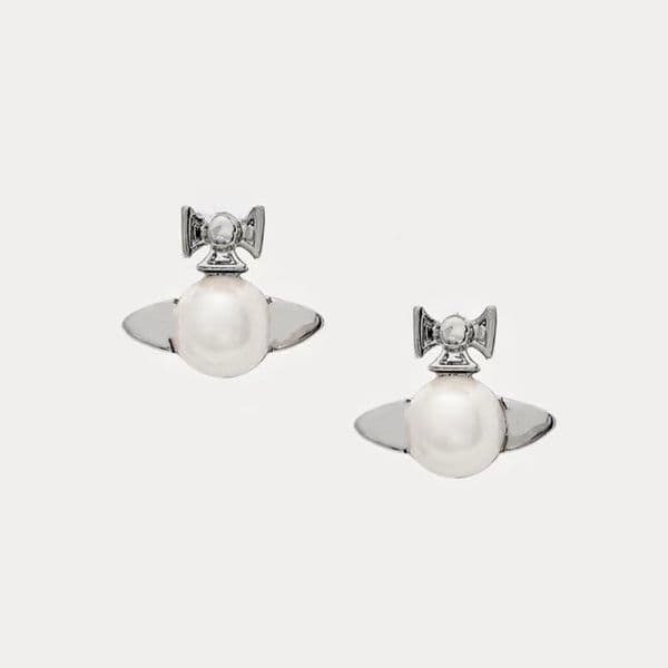 Fashion designer jewelry punk mini Saturn earrings classic pearl planet earrings woman lady jewelry love gift with box