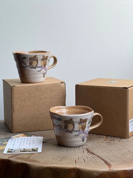 Ceramic Japanese handmade owl teacup mug water cup gift box gifts 240705
