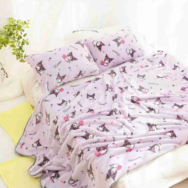 Lovely Kuromi Blanket Japanese Anime Flannel Blanket Warm Blanket Leg Blanket Office Bedroom School Nap Blanket Summer QuiltB270712