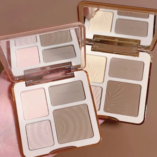 3D Highlighter Contour Bronzer Palette Four-color Matte Contour Powder Nude Makeup Natural Color Highgloss Palette Cosmetics 240710