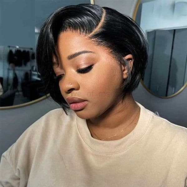 Pixie Cut Wig Transparent Wigs For Women Straight Short Bob Wig 13X2 Lace Wig Brazilian Perruque 100% Cheveux HumainM240712
