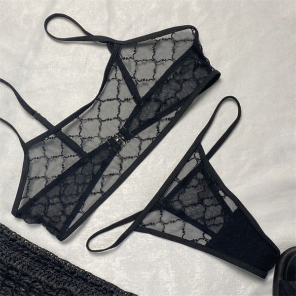 Designer Ladies Bikini Bra Set Summer Shorts Letter Embroidery Underwear Swimwear Sexy Pajamas Women Transparent Lace Swimsuit Bathing Suit