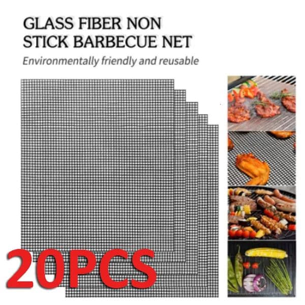 Barbecue Mats Barbecue Grill Mesh High Temperature Resistant Cuttable Barbecue Liner Barbecue Grill Mesh Meat Slices Food Grade 240705