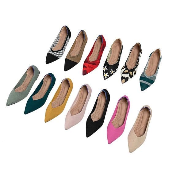 Womens Flat Shoes Plus Size 42/43 Beautiful Color Knitted Elastic Comfortable Soft Flat Shoes Spring and Autumn Singles 240712