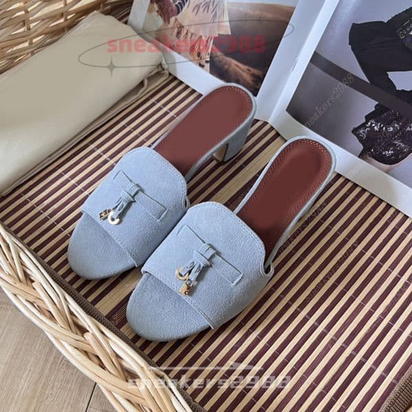 Slippers Designer loafers luxury suede mules fashionable flat assic half drag casual shoes Women slippers J250217 12UL94EJFYMGE5