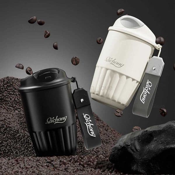 410ml Ceramic Liner Thermos Coffee Cup Double Wall Stainless Steel Vacuum Insulated Thermos For Coffee Thermal Mug Tumbler GiftM240713