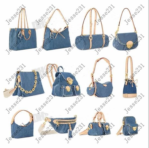 Top 10A Luxury Designer bag women Denim Tote Bag Carryall Shoulder Bag Handbag Crossbody bag Canvas messenger Shopping Bag Moon Purse Hills Clutch Wallet backpack