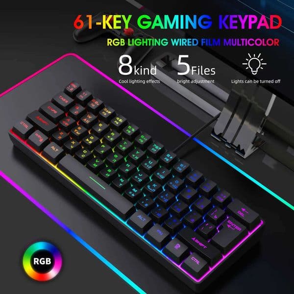 K401 Russian Mechanical Feeling Keyboard Russian Gaming Keyboard Russian Computer Wired KeyboardM240715