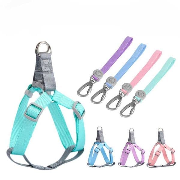 Traction rope dog chain nylon chest back dog adjustable walking rope dog rope traction pet supplies Y240803
