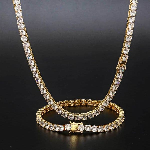 5MM Necklace Designer Jewelry Cuban Link Chain crystal Diamond Iced Out Pass Diamond Test Hip Hop Chain for Men women Jewelery