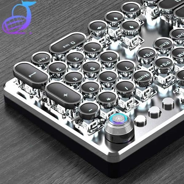 K990 Retro Punk Mechanical Keyboard Blue Black Brown Switch 104 Keys USB Wired Gaming Keyboards RGB Backlit for PC Laptop K990M240715