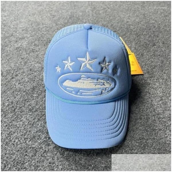 Ball Caps 2024 Arrived Star Embroidered Mens Baseball Cap Mesh Trucker Hat Summer Snapbk Retro Male Beh Headdress Drop Delivery Otjd1 J251126