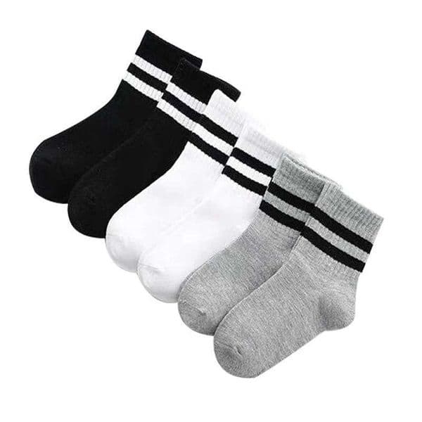 3 pairs/batch of boys socks spring and autumn striped high-quality cotton brand student childrens socks 3-15 years old childrens socks W241030