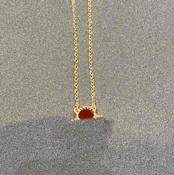 2026 Luxury quality 1.5cm pendant necklace for women wedding jewelry gift with pink jade malachite red gate have stamp and box WEB048
