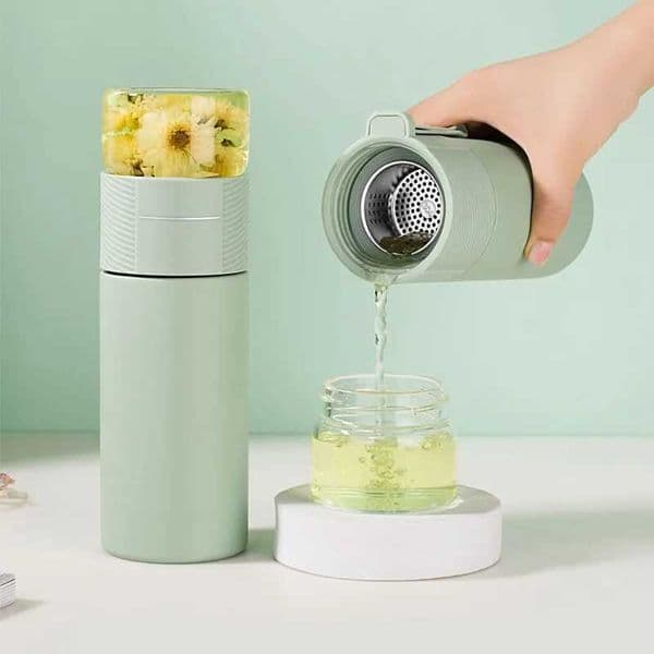 New Arrival Insulated Cup with Filter Stainless Steel Tea Bottle Tea Infuser Vacuum Cup with Infuser Separations Tea and Water 500ML M241022