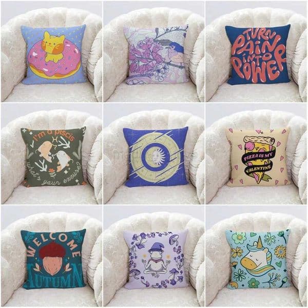 pillowcase Decorative Sofa Cushion Case Bed pillow Cover Home Decor Car Cushion Cover Cute pillow Case Diy custom photos 60x60cmM240717