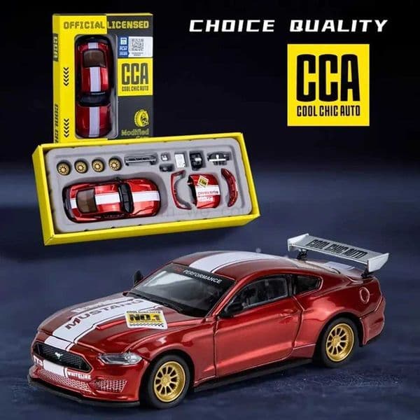 CCA MSZ 1 42 2018 Ford Mustang GT Alloy Toy Car Model Racing Alloy Assembly Series Sports Car Modification Accessories GiftM240717