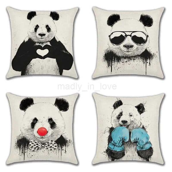 Cartoon Panda Decorative pillowcases Cute Panda pillows Case for Living Room Boy Girl Kid Gift Room Aesthetics Gift for ChildM240717